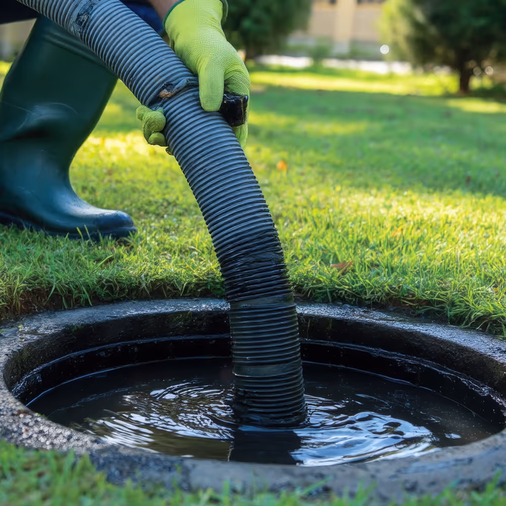 An overfilled septic tank waiting to be pumped